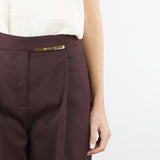 Pantaloni Cacao in fresco lana con placca gioiello PA15761E2 644 ELISABETTA FRANCHI 