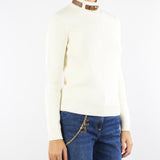 Maglia Milk in misto lana con cinturino gioiello MK05S56E2 DZ9 ELISABETTA FRANCHI 