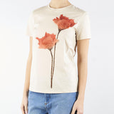 T-shirt con stampa e ricamo