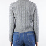 Maglia Grigio in lana a treccia con ricamo vetro specchiato USSURI 2 MAX MARA STUDIO 