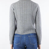 Maglia Grigio in lana a treccia con ricamo vetro specchiato USSURI 2 MAX MARA STUDIO 