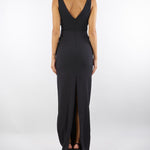 Abito Nero Red Carpet in georgette e crêpe con cristalli ABR2457E2 110 ELISABETTA FRANCHI 