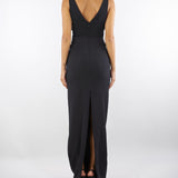 Abito Nero Red Carpet in georgette e crêpe con cristalli ABR2457E2 110 ELISABETTA FRANCHI 