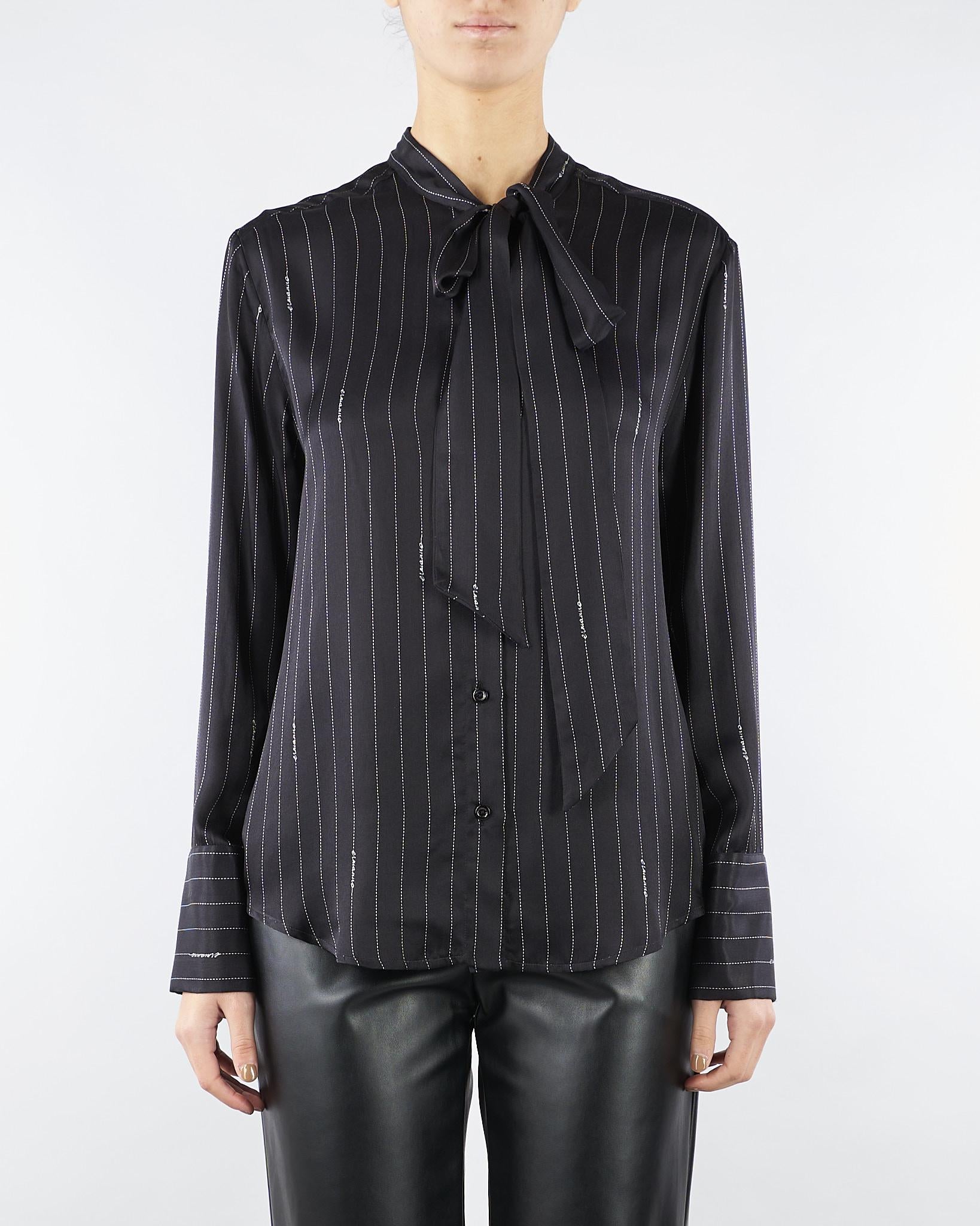 Camicia Nero a righe D47EK001EB1 MF062 ERMANNO BY ERMANNO SCERVINO 