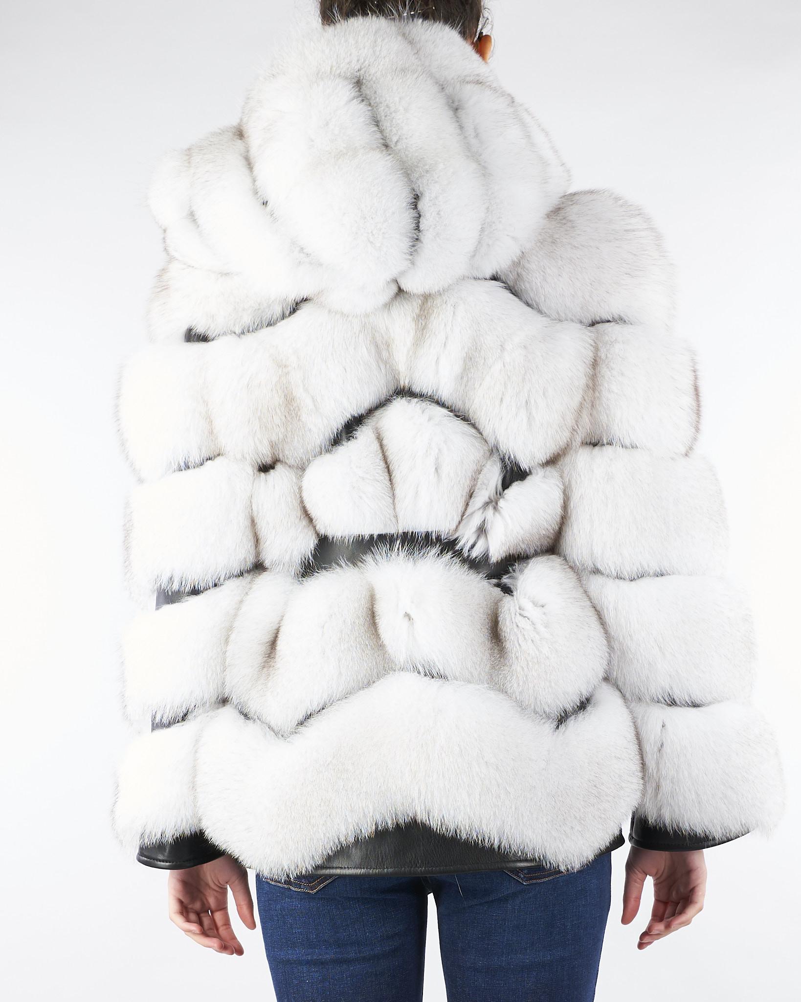 Vera Pelliccia Ghiaccio con inserti in pelle LC2077 30 LES NOIR 