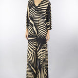 Pantalone a fantasia Nero-Beige con elastico in vita