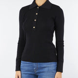 Maglia polo Nero a costine Maby MABY 700 NENETTE 