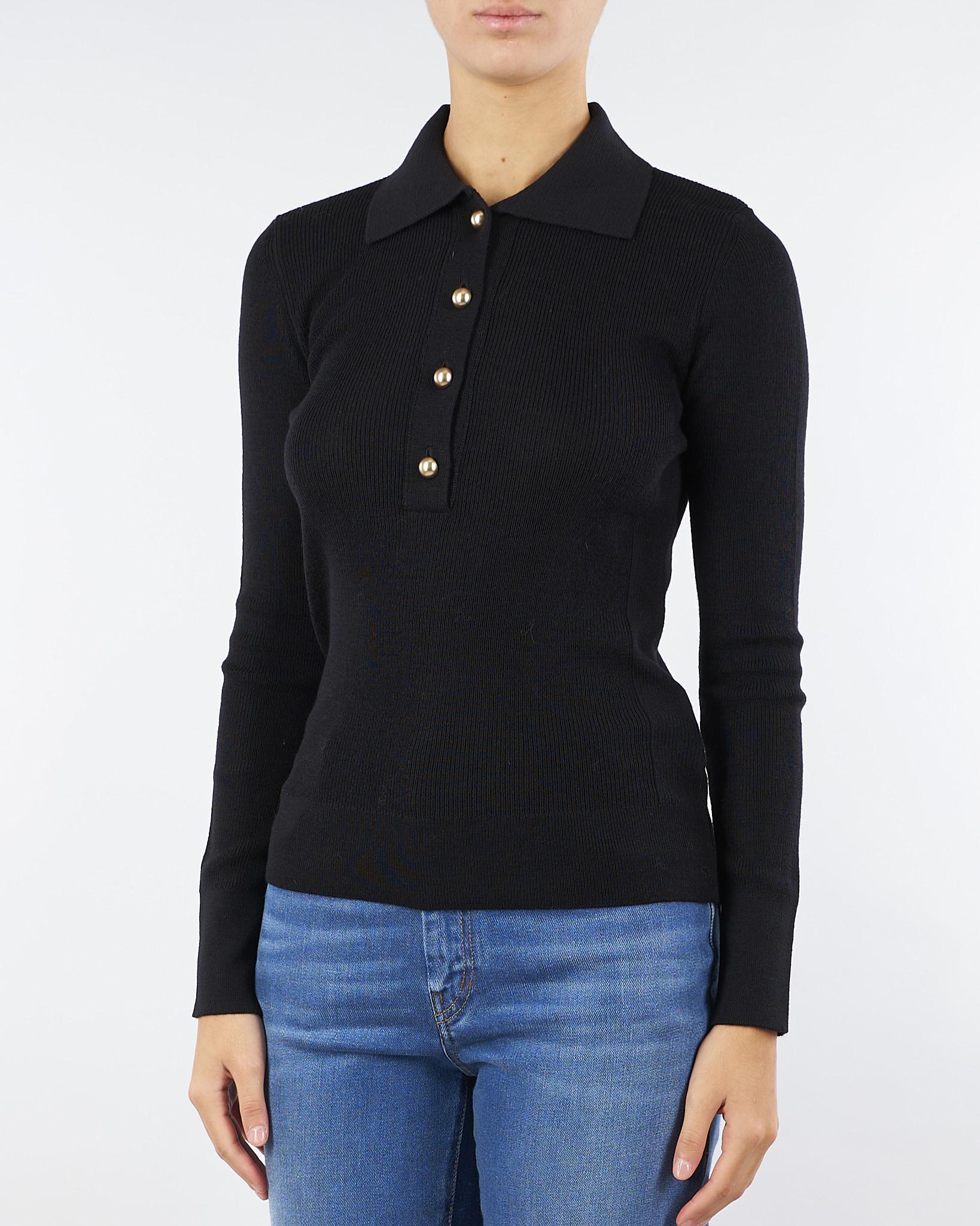 Maglia polo Nero a costine Maby MABY 700 NENETTE 