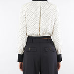 Camicia Milk-Nero bi-color in georgette CAS0156E2 EF1 ELISABETTA FRANCHI 