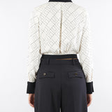 Camicia Milk-Nero bi-color in georgette CAS0156E2 EF1 ELISABETTA FRANCHI 