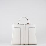 Borsa Tote grande Avorio con logo in rilievo