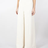 Pantaloni a palazzo in crêpe fluido