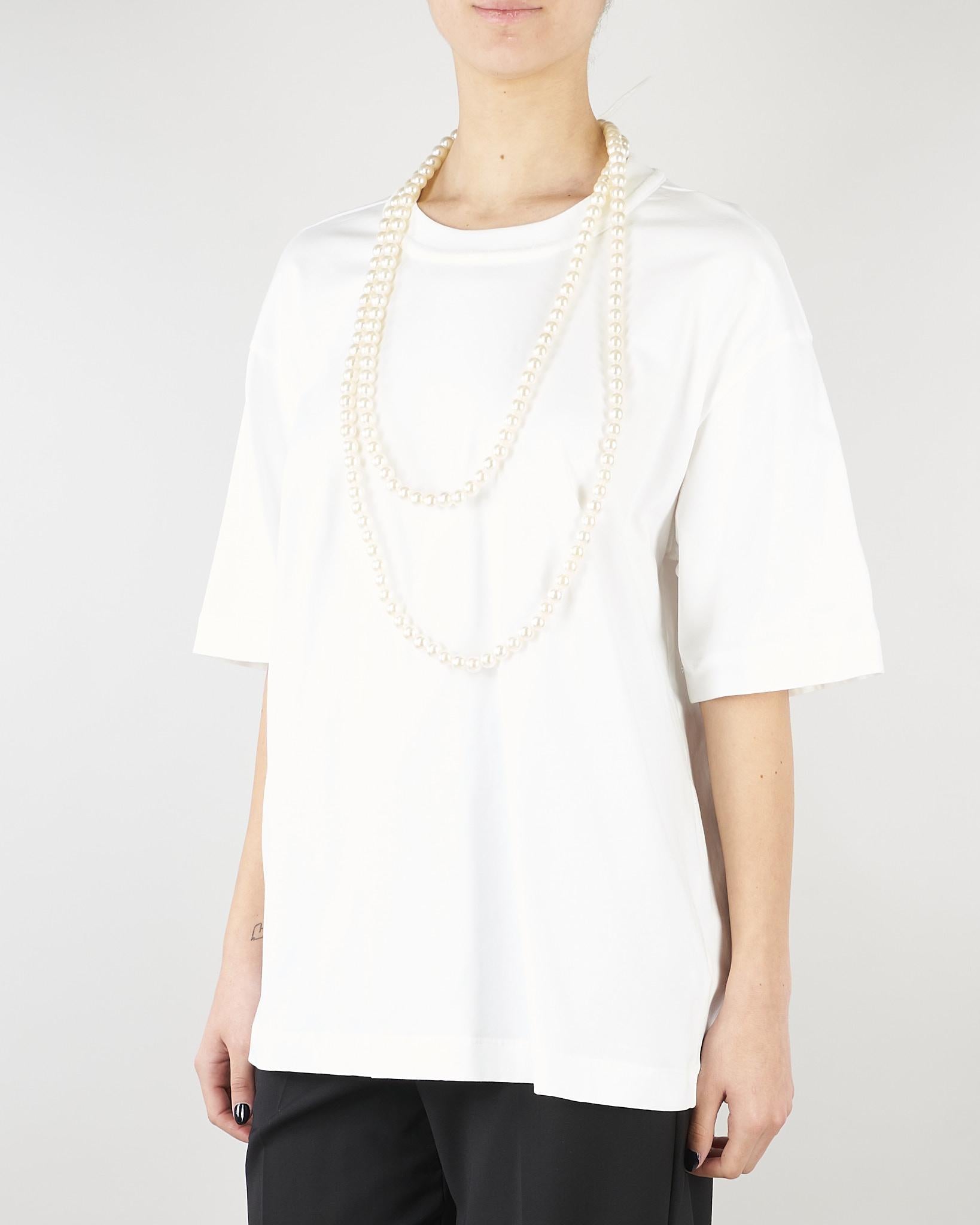 T-shirt Bianco Oversize con collana SS260216 1 ELEH 