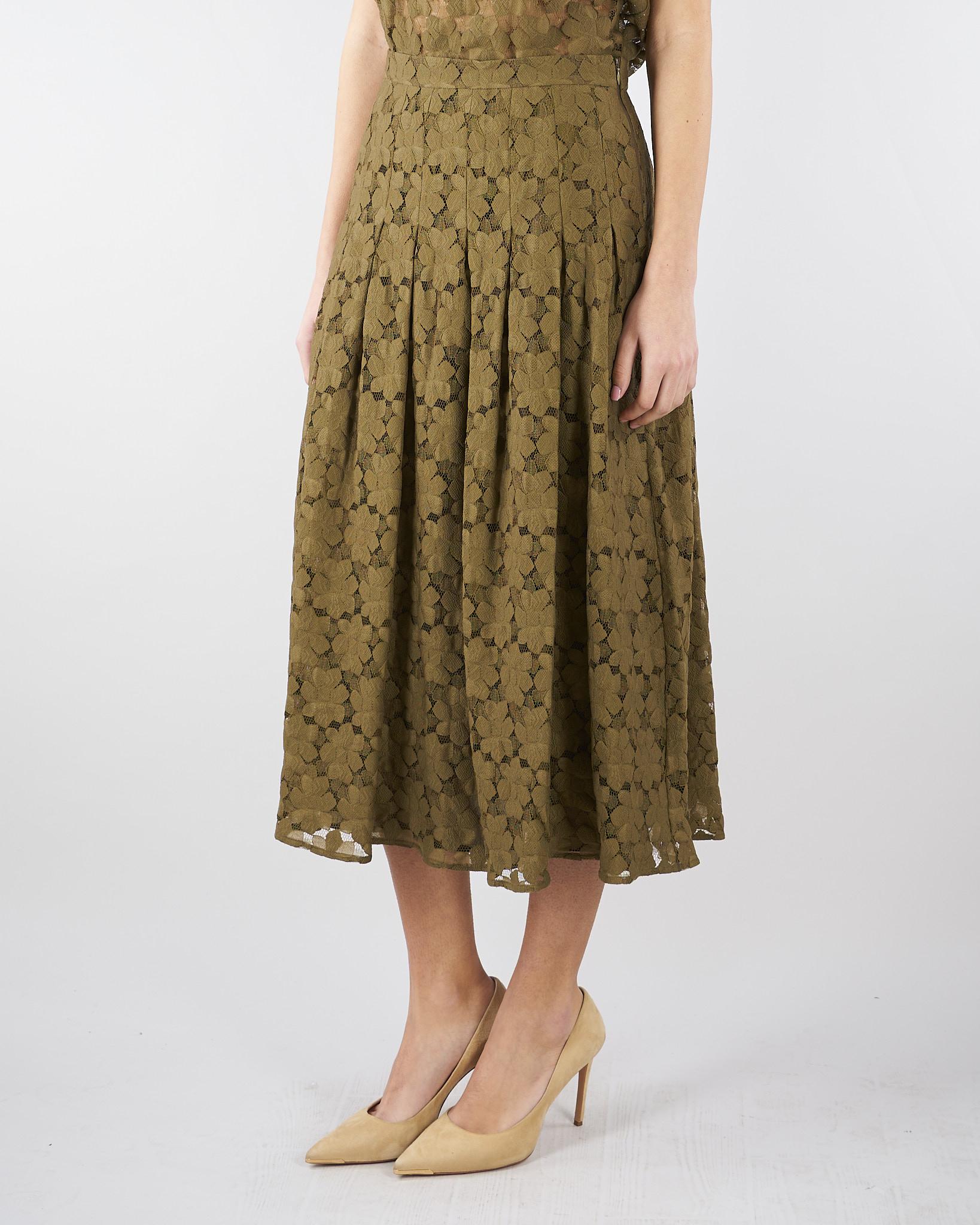 Gonna midi Verde Olio in pizzo MSTAIRONE 1 MAX MARA STUDIO 