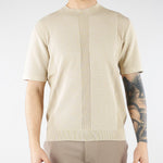 Maglia jacquard Beige in cotone lavorato A028F300 1420 PAOLO PECORA 