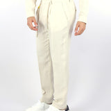 Pantalone Sabbia in lino con elastico in vita