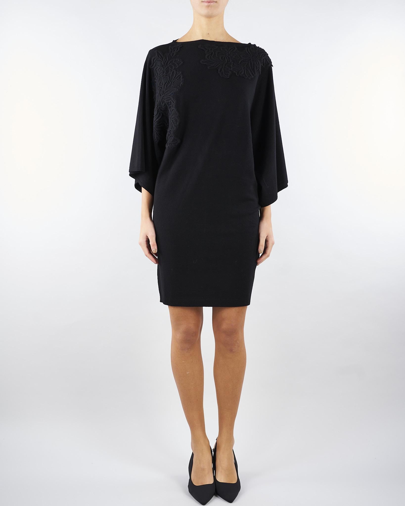 Abito Nero in maglia con ricamo D47EQ045EP2 MF099 ERMANNO BY ERMANNO SCERVINO 