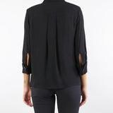 Camicia Nero in goergette di viscosa CA12256E2 110 ELISABETTA FRANCHI 