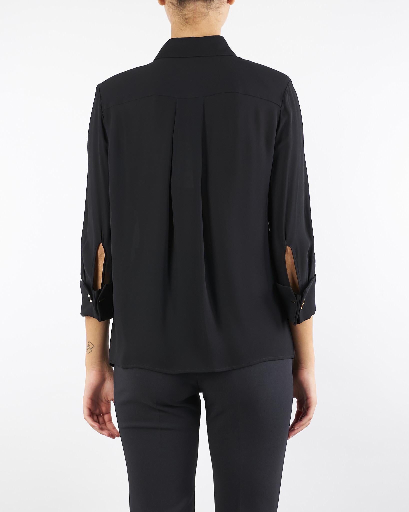 Camicia Nero in goergette di viscosa CA12256E2 110 ELISABETTA FRANCHI 