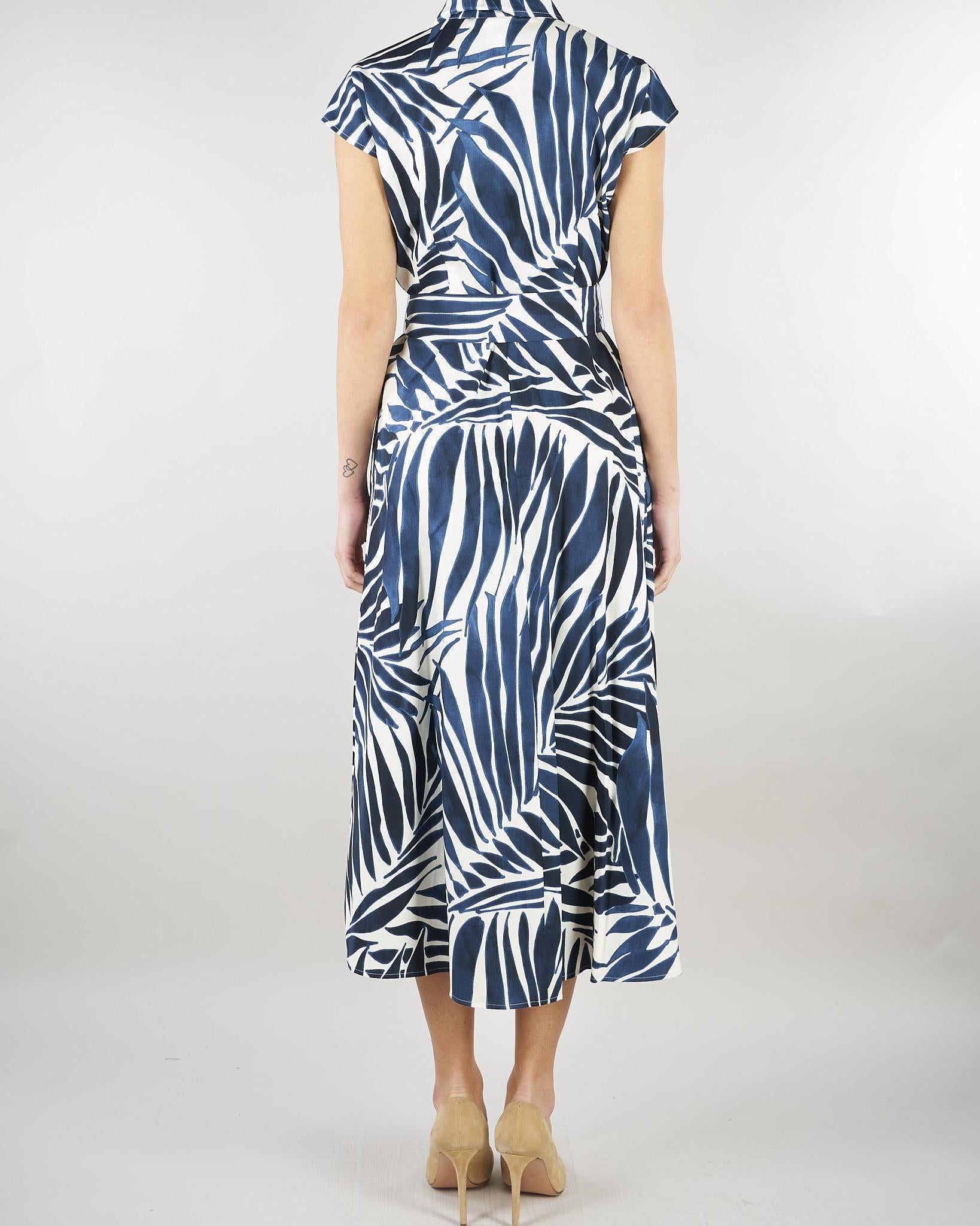 Chemisier Blu-Bianco midi in popeline PBBGIOIRE 12 PENNY BLACK 