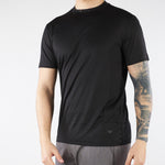 T-shirt Nero in misto lyocell e cotone con logo al fondo EM006691AF10017 UC001 EMPORIO ARMANI 