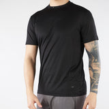 T-shirt Nero in misto lyocell e cotone con logo al fondo EM006691AF10017 UC001 EMPORIO ARMANI 