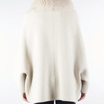 Mantella Mastice in pura lana merinos con inserti in vera pelliccia P2512VO 28 GIOVI 