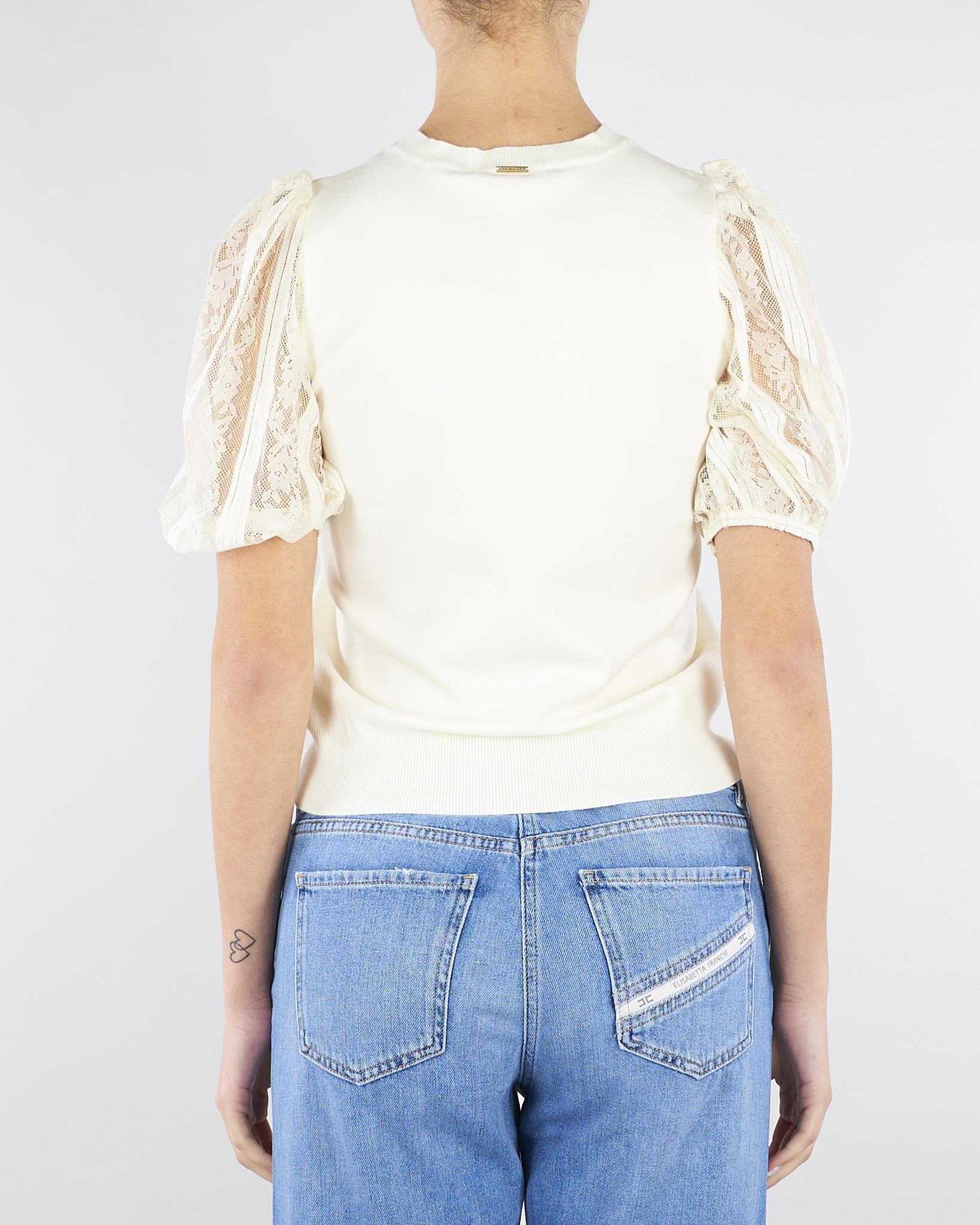 Maglia Burro con maniche corte in pizzo TP3431 59 TWIN SET 