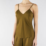 Top sottoveste Verde Olio in envers satin MSEONDE 56 MAX MARA STUDIO 
