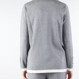 Cardigan Grigio-Bianco con profili a contrasto NS249 95 NO SECRETS 