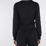 Giacca Nero-Burro in maglia con bande in viscosa lucida MK66S61E2 685 ELISABETTA FRANCHI 