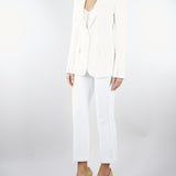 Pantaloni Avorio in doppio crêpe stretch con logo charm PA16861E2 360 ELISABETTA FRANCHI 