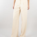 Pantaloni Crema wide leg in misto lino RA6094T8823 21406 BLUGIRL 
