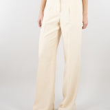 Pantaloni Crema wide leg in misto lino RA6094T8823 21406 BLUGIRL 