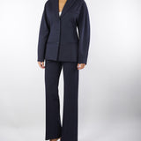 Giacca Blu gessata a tre bottoni TF0142 89 VICOLO 