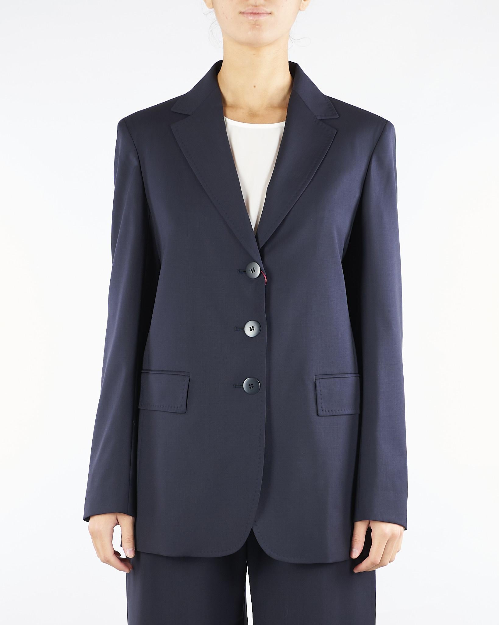 Blazer Blu in tela di lana NICE 8 MAX MARA STUDIO 