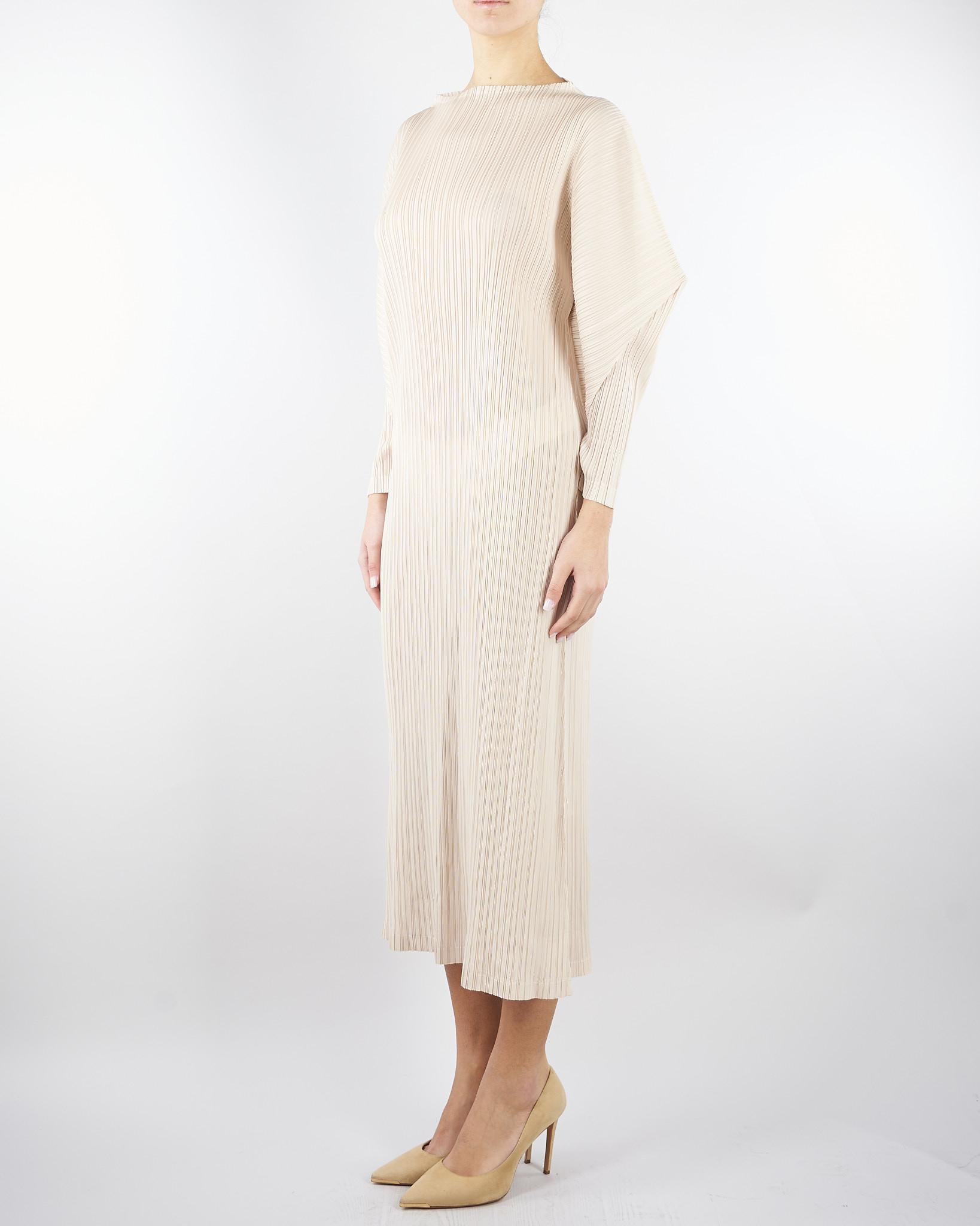 Abito Crema midi plissettato M6PY18 824 MEIMEIJ 
