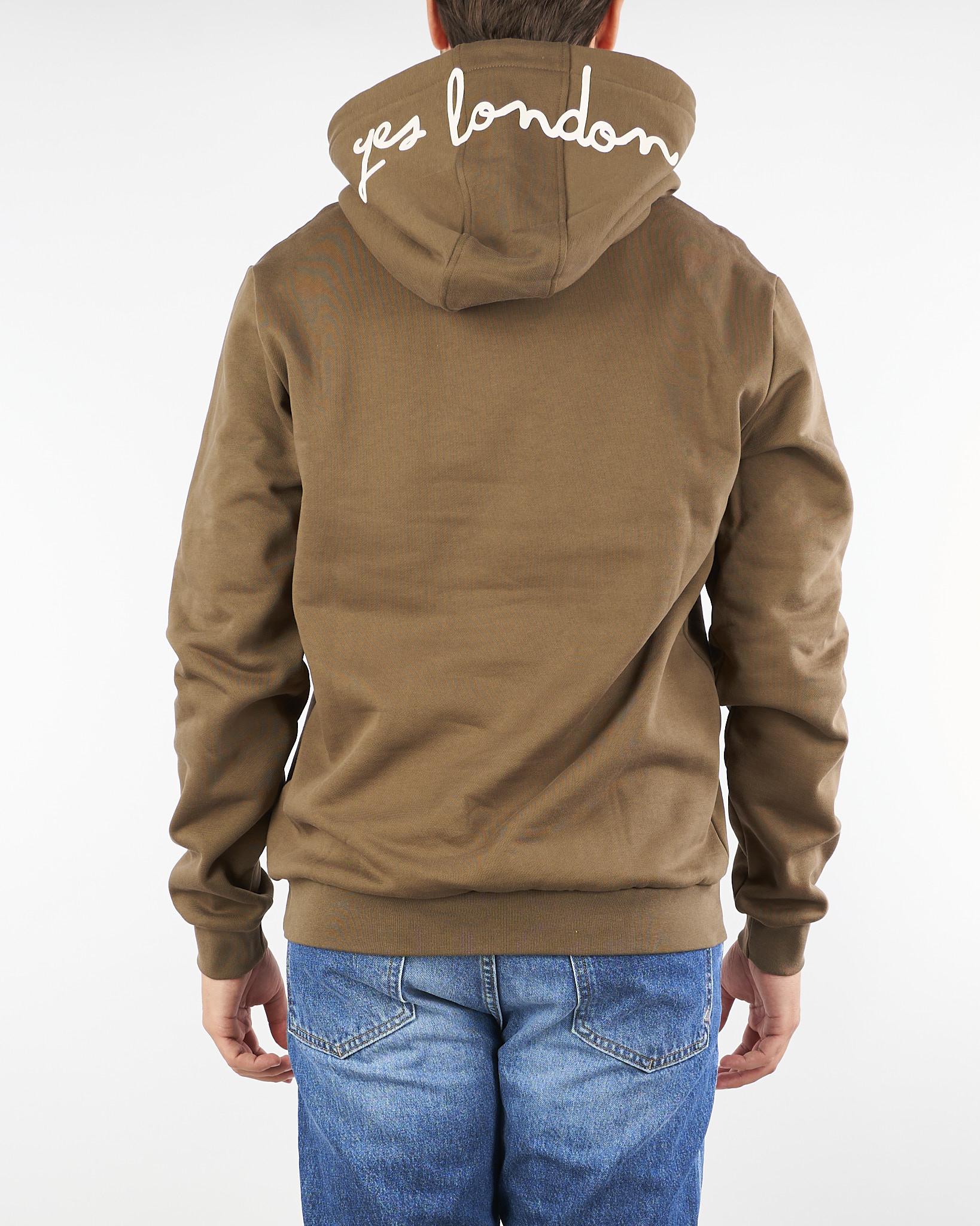 Felpa Tabacco con logo sul cappuccio XMF3981 85 YES LONDON 