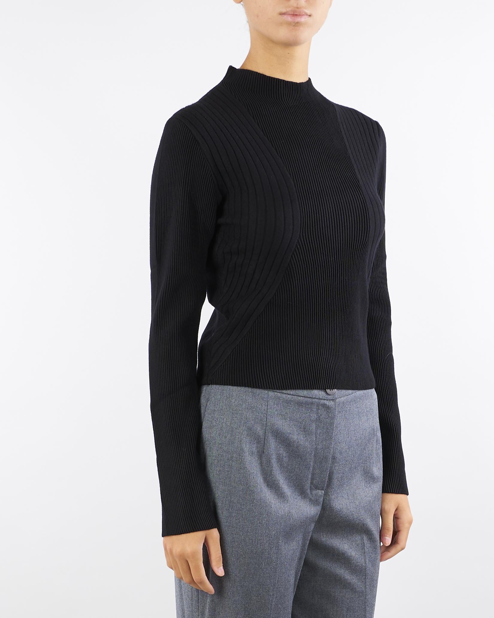 Maglia Nero a costine MONDO 700 NENETTE 