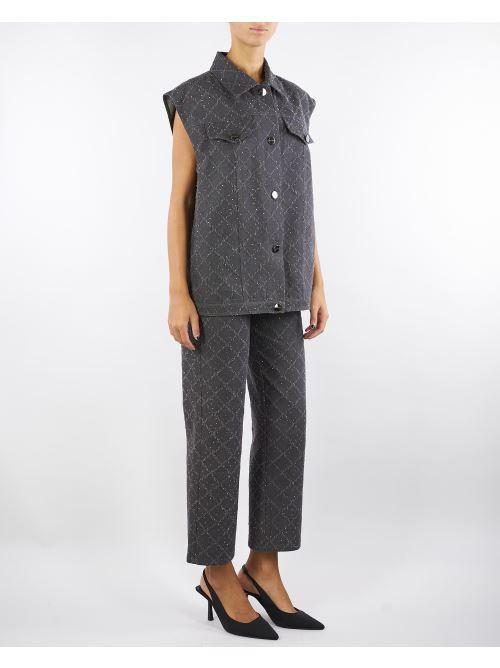 Jeans Antracite con strass PA01401TDEN0004 V00 SIMONA CORSELLINI 