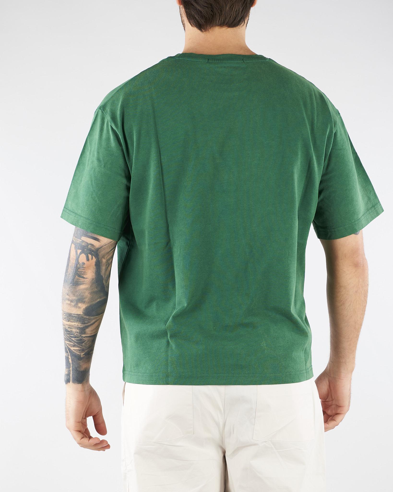T-shirt Boxy Verde con stampa HTEM321302 413 ACUPUNCTURE 