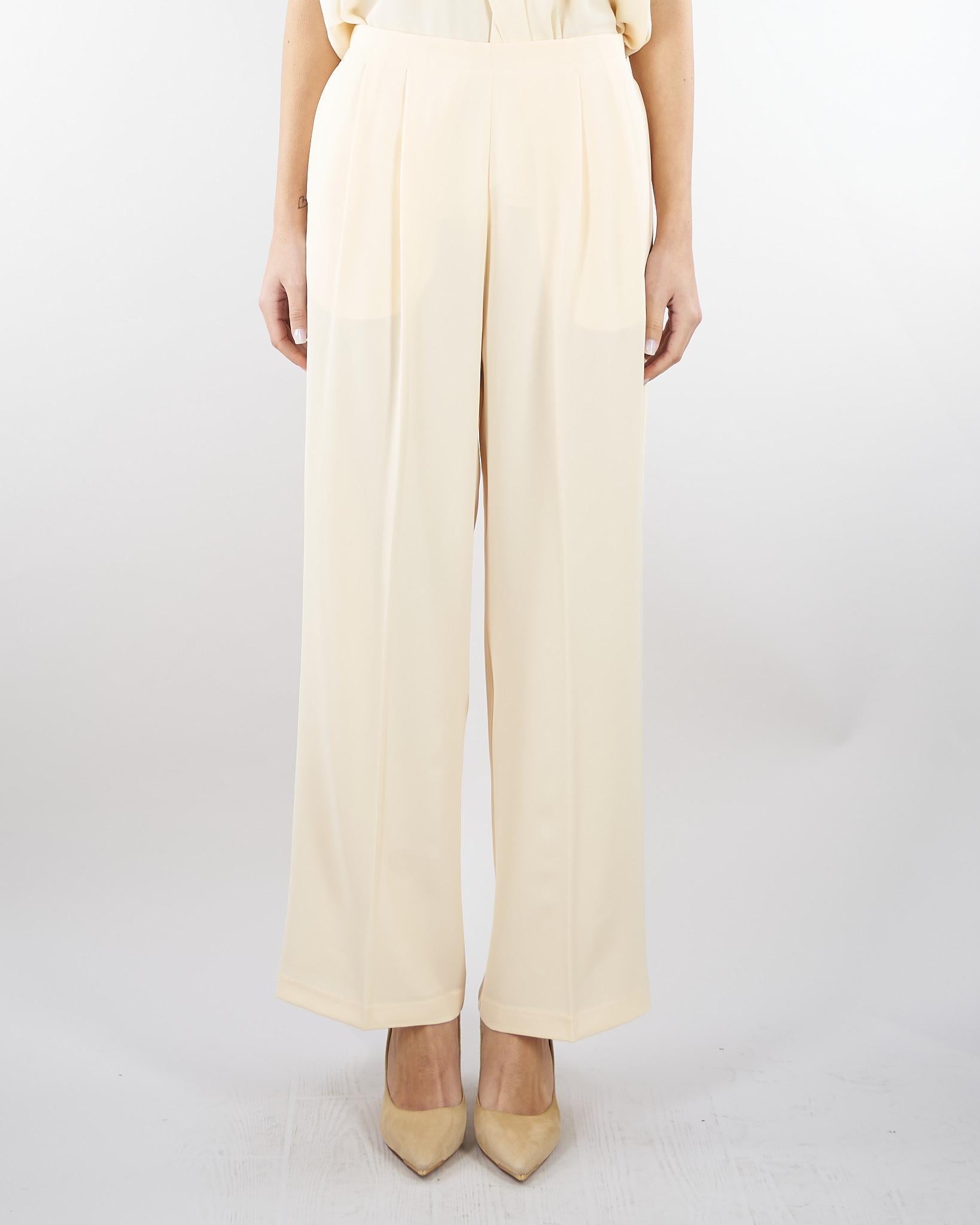 Pantalone Crema con pences M6PF03 336 MEIMEIJ 