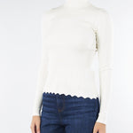 Maglia lupetto Panna a coste con smerli TT3221 282 TWIN SET 