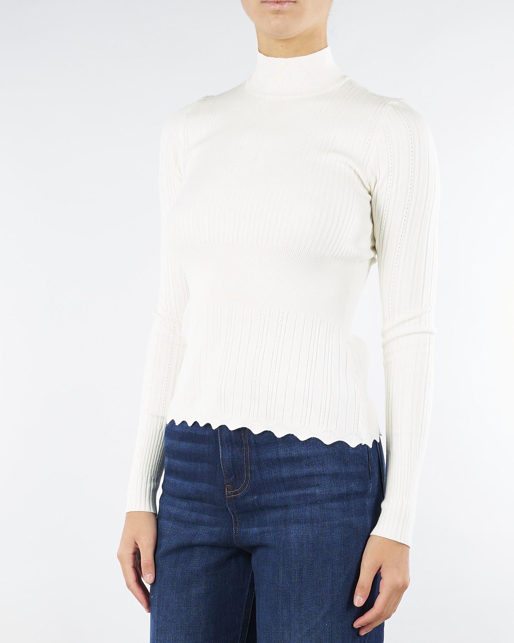 Maglia lupetto Panna a coste con smerli TT3221 282 TWIN SET 