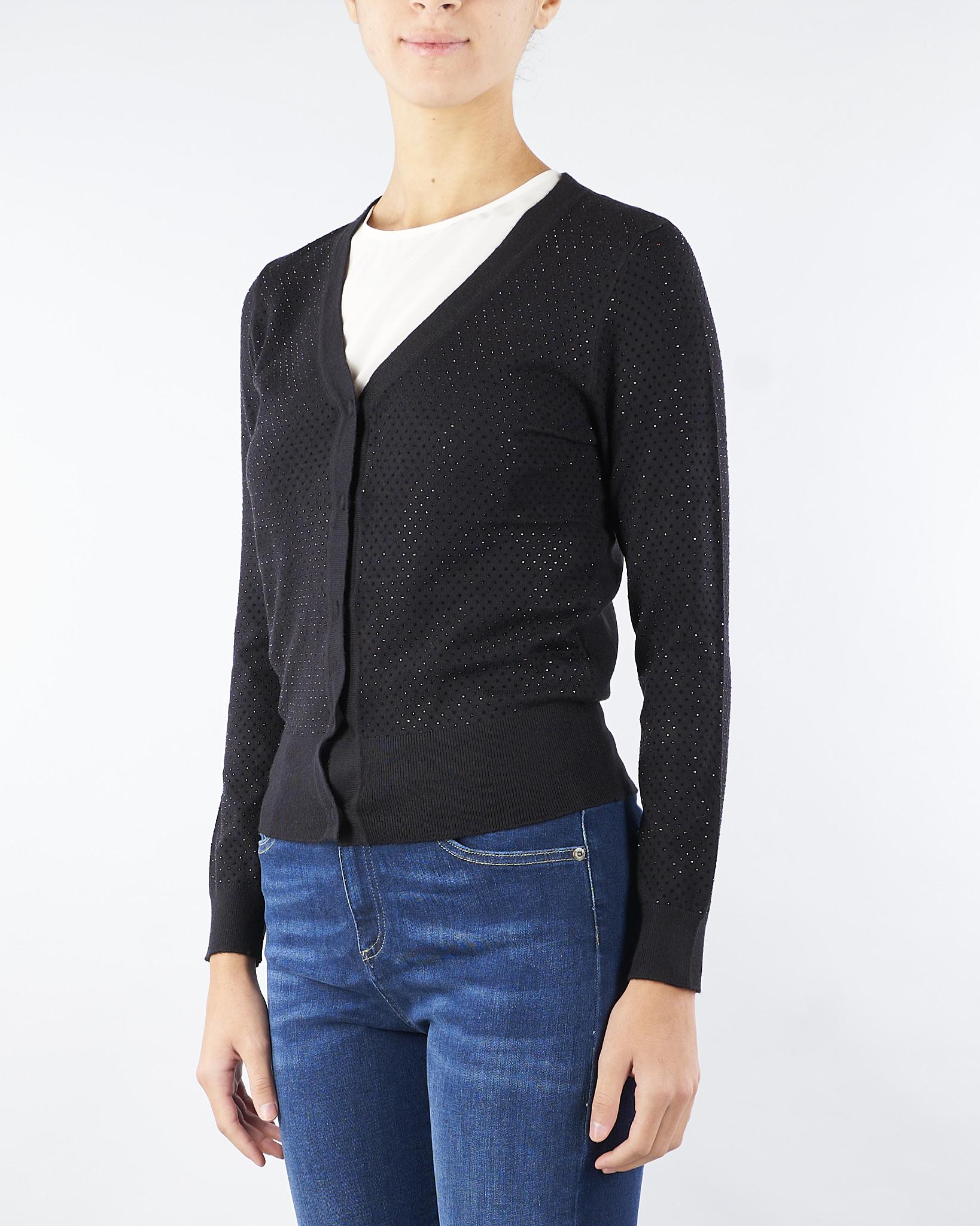 Cardigan Nero con strass all over NS063 99 NO SECRETS 