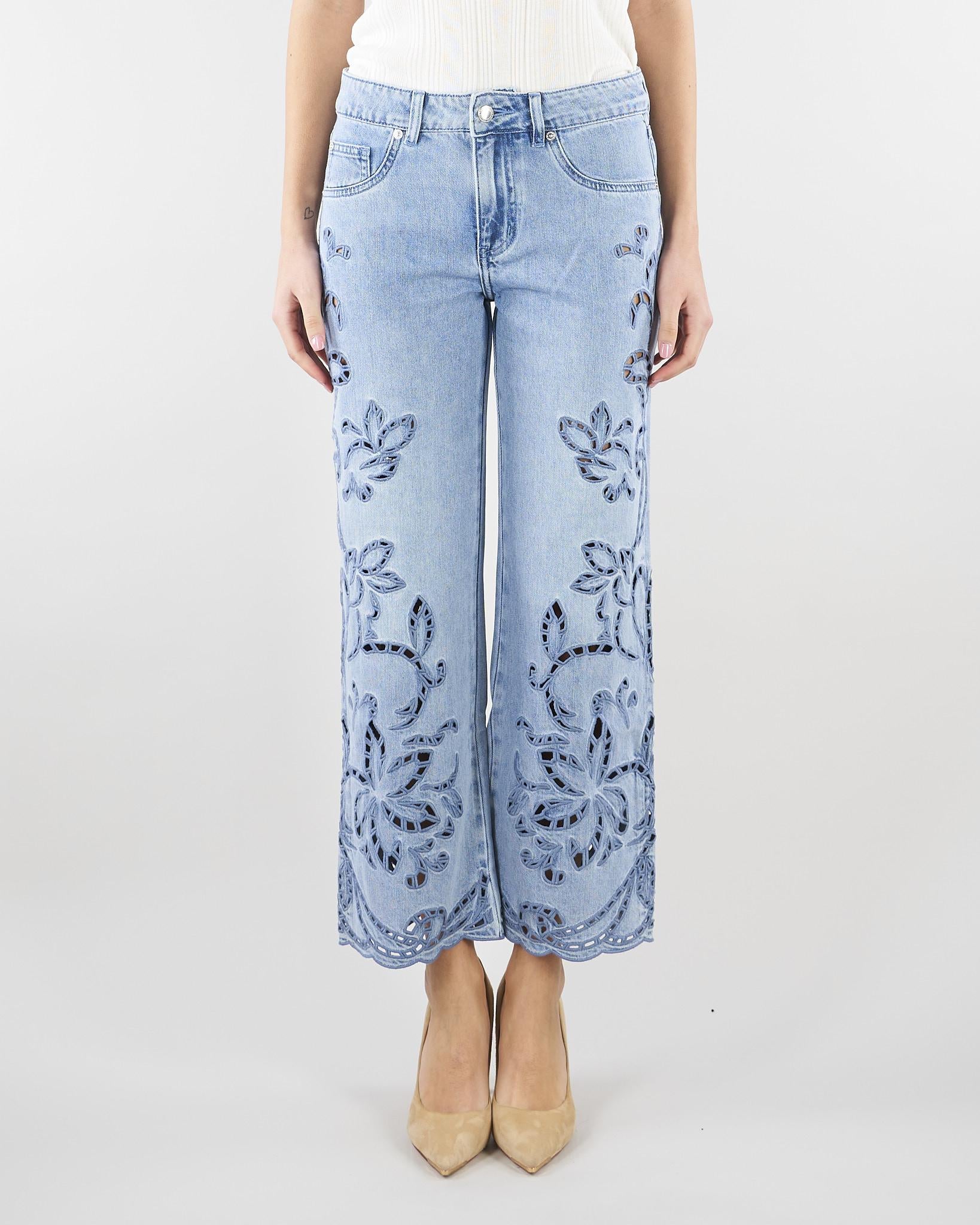 Jeans con ricamo sangallo D48EP006EI7 MF156 ERMANNO BY ERMANNO SCERVINO 