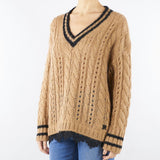 Maglia Cammello in misto lana e mohair con profili a contrasto D47EM029EO2 MF784 ERMANNO BY ERMANNO SCERVINO 