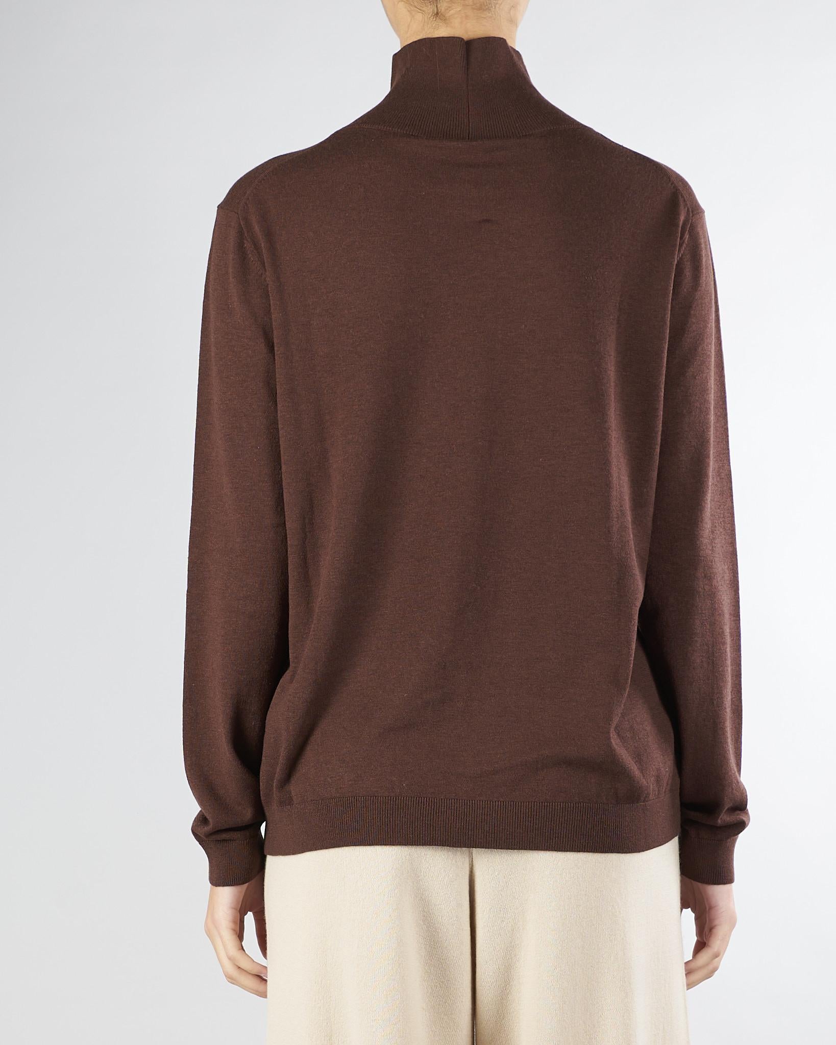 Maglia Dolcevita Marrone in filato di seta e lana KIKU 4 MAX MARA WEEKEND 