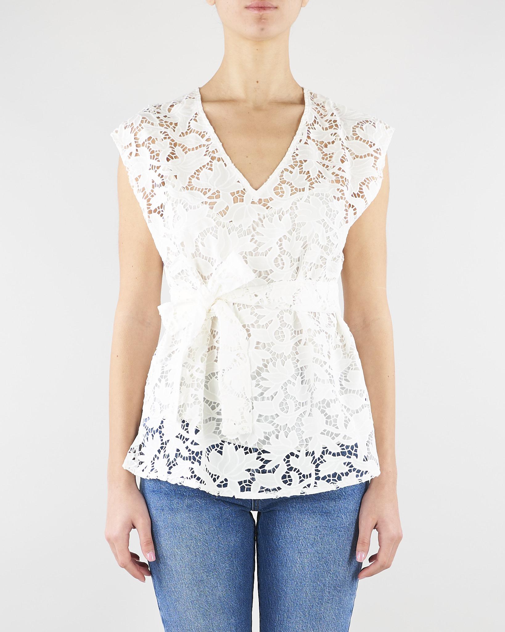 Blusa Bianco in cotone sangallo PBPPALIO 1 PENNY BLACK 