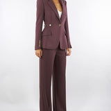 Pantaloni Merlot in crêpe con accessorio gioiello PA09956E2 EA4 ELISABETTA FRANCHI 